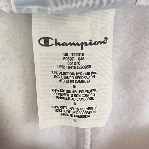 Champion NWT Reverse Weave Shorts Mens L Raw Hem White Logo Cotton Blend - Picture 12 of 15